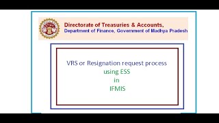 Process to apply for VRS or Resignation in IFMIS screenshot 1