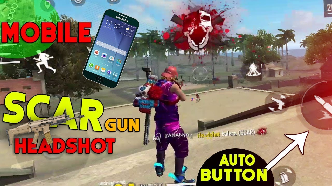 SCAR GUN Not Skin USE HEADSHOT | Best AR Gun In Free Fire Battlegrounds