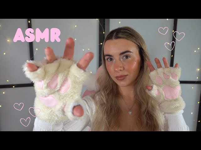 ASMR hand sounds & fabric scratching (finger fluttering, foam sounds, nails on mic & more) ✨💤