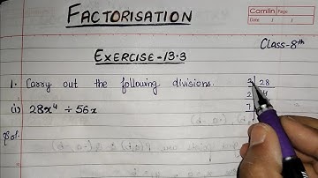 #9 FACTORIZATION || Excercise - 13.3 || Question - 1 || Class-8   #sdstudies #maths