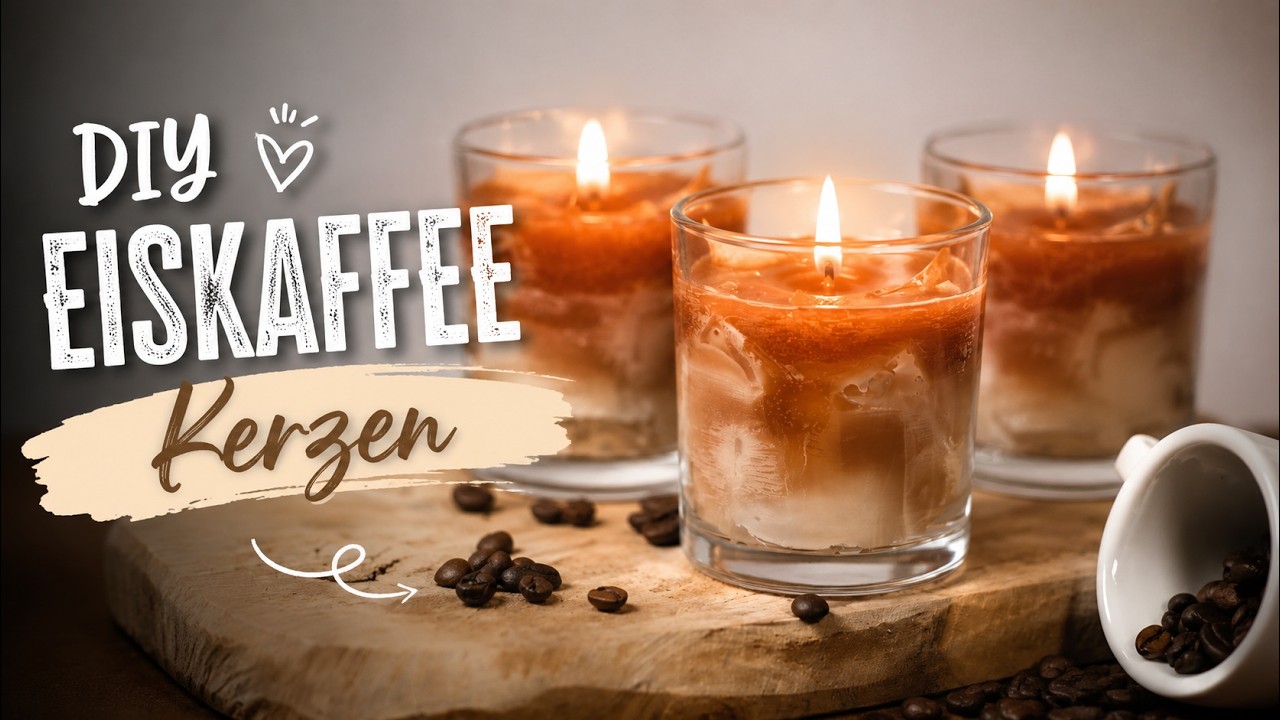 Eiskaffee Kerze mit Eiswürfeln gießen - Cold Brew Coffee Candle