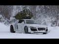 Envision R8 Drifting In Snow with Christmas Tree On Roof