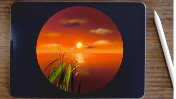 How to draw Sunrise Ocean Landscape in Procreate | iPad Painting Tutorial | Easy Art | The Pro Art