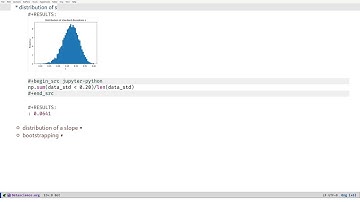 distribution of standard deviations with emacs and python