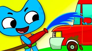 Car Wash Song | Веселые Дети | Kit and Kate - Nursery Rhymes Russian