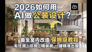 2026如何用AI做公装设计？最全室内改造保姆级教程，毛坯房丨旧房丨精装房，一键精准出图