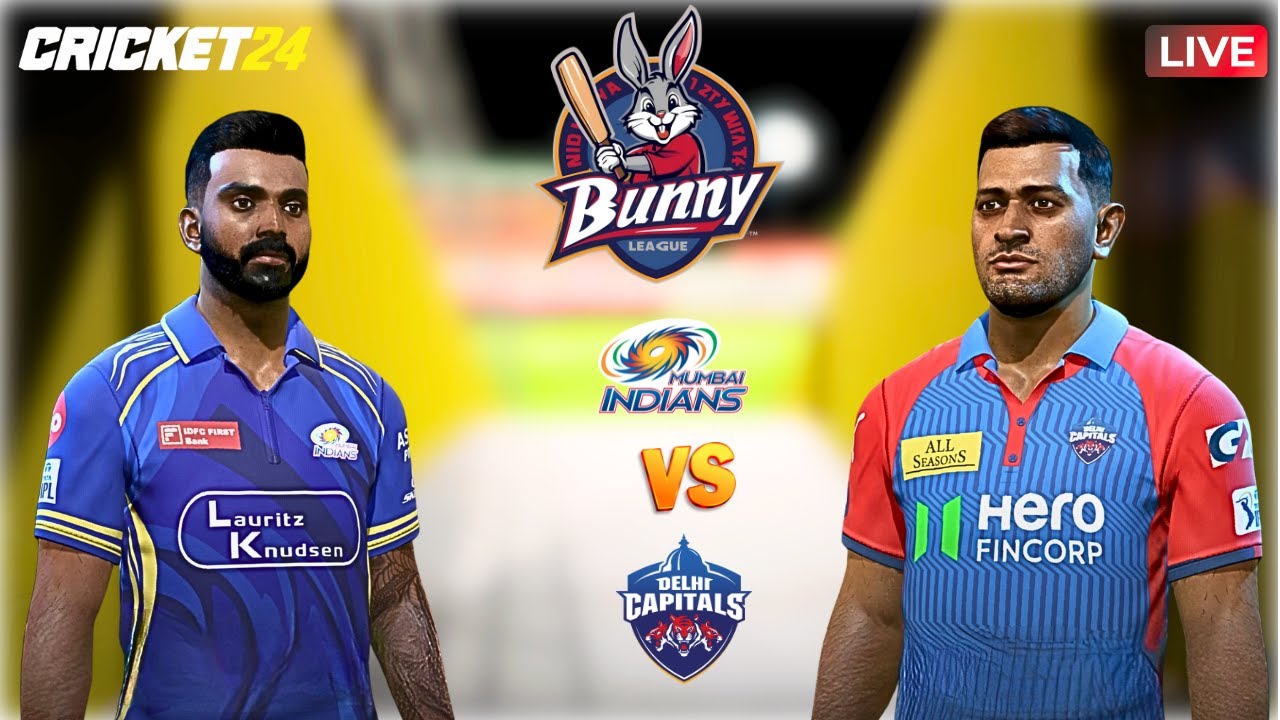 🏏MI vs DC - Match No 68 - Custom IPL  - Cricket 24 Live The Gaming Bunny 