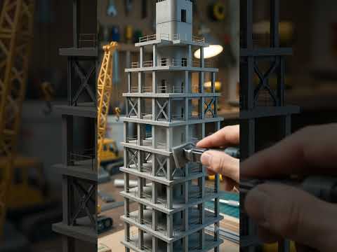Tiny Burj Khalifa, BIG Detail 🏙️ Miniature DIY Construction Timelapse #shorts #diy