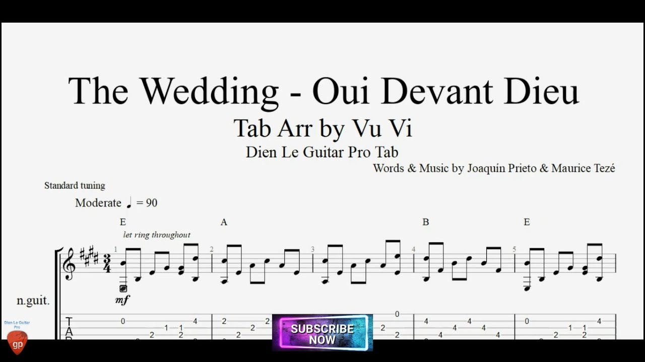 Easy Version For One Guitar The Wedding Oui Devant Dieu With Guitar 