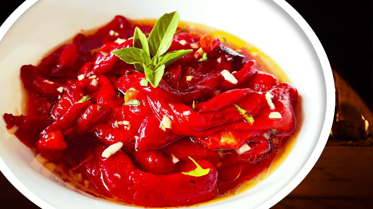 EASY Greek Roasted Pepper Salad Recipe (HOW to Make Red Bell Pepper