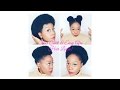//Four Easy & Quick Afro Hairstyles//Looks//For Natural Hair//