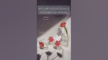 آية ٥٣ "قل يا عبادي الذين أسرفوا على أنفسهم لا تقنطوا من رحمة الله" من سورة الزمر