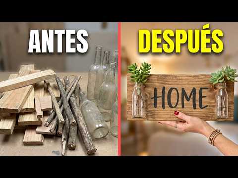 DIY ¡No compres decoración cara! 3 IDEAS para LETREROS con SOBRAS de madera, tronquitos y más. .