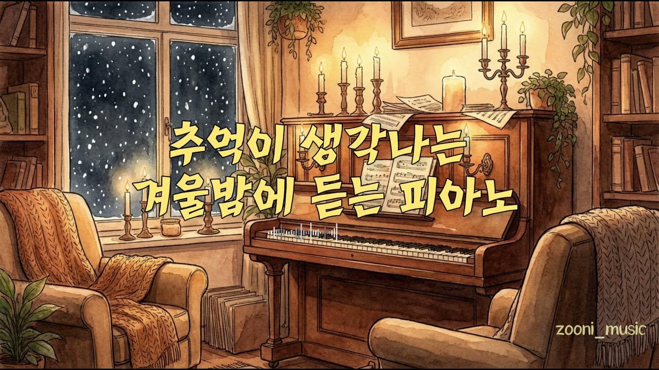 레트로 감성 힐링 음악 Vol.1 |추억이 생각나는 겨울 밤에 듣는 피아노