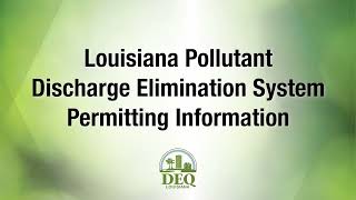 Louisiana Pollutant Discharge Elimination System Permitting Information Wastewater Permitting Basics Do I Need A Discharge Permit