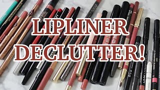 LUXURY BEAUTY LIP LINER DECLUTTER! | Chanel, Charlotte Tilbury, MAC, Bobbi Brown & More!