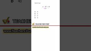 FTCE Math: Solve This in 5 Seconds (One-Step Equation)