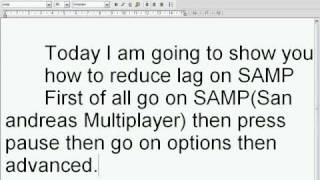 How to reduce lag on SAMP