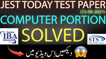 JEST Today Test Paper Computer Portion Solved || 15-09-2021 || Siba Testing Service (STS)