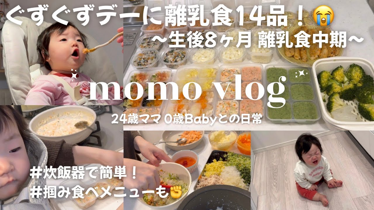 【離乳食中期】炊飯器で簡単1週間ストック作り / ぐずぐずデーに14品😭！ / #赤ちゃんのいる生活 