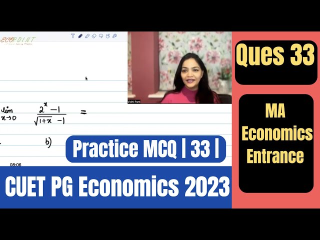 Finding limits and Derivatives | CUET PG Economics 2023 | CUET MA Economics 2023 | Q33 |