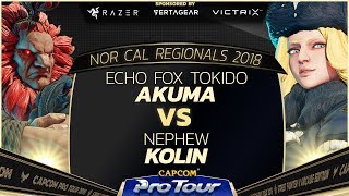 Echo Fox Tokido Akuma Vs. Nephew Kolin - Pools - Ncr 2018 - Sfv - Cpt 2018