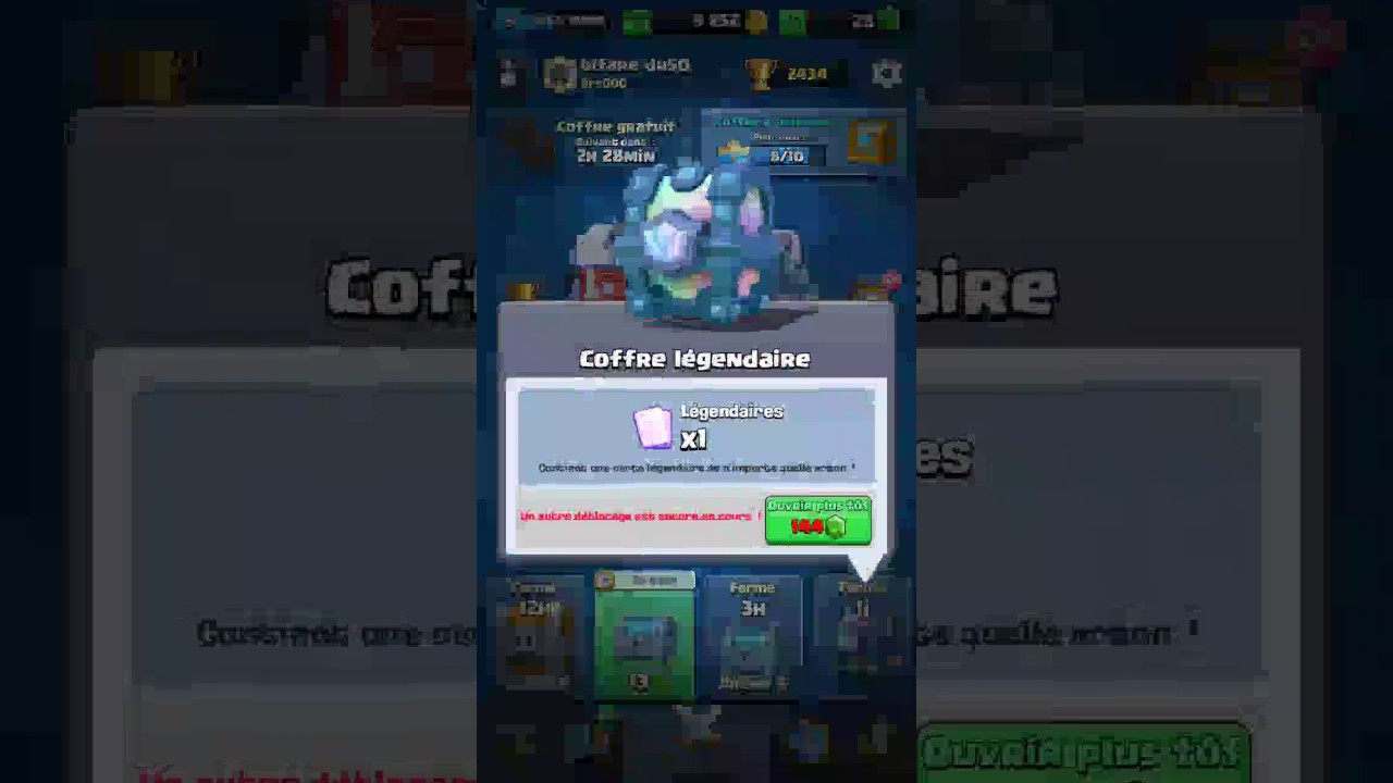 Comment avoir un coffre légendaire !!! - YouTube