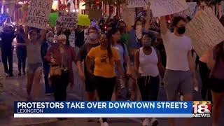 Protests continue in Lexington on Monday