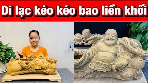 Báo Giá Tượng Di Lặc Vác Đào Kéo Bao Tài Lộc Gỗ Bách Xanh Liền Khối. #tuonggodepphuctan #woodworking