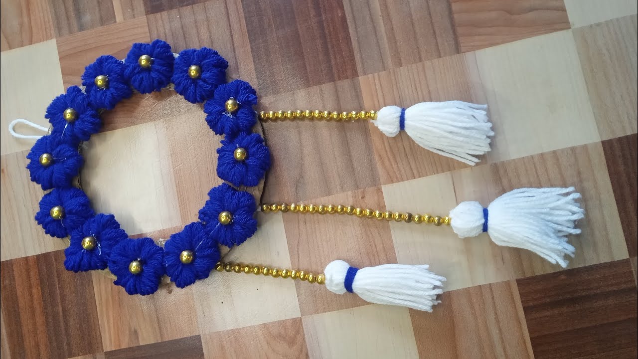 Easy Woolen Flower Wall Hanging Craft/Woolen Wall Hanging Design