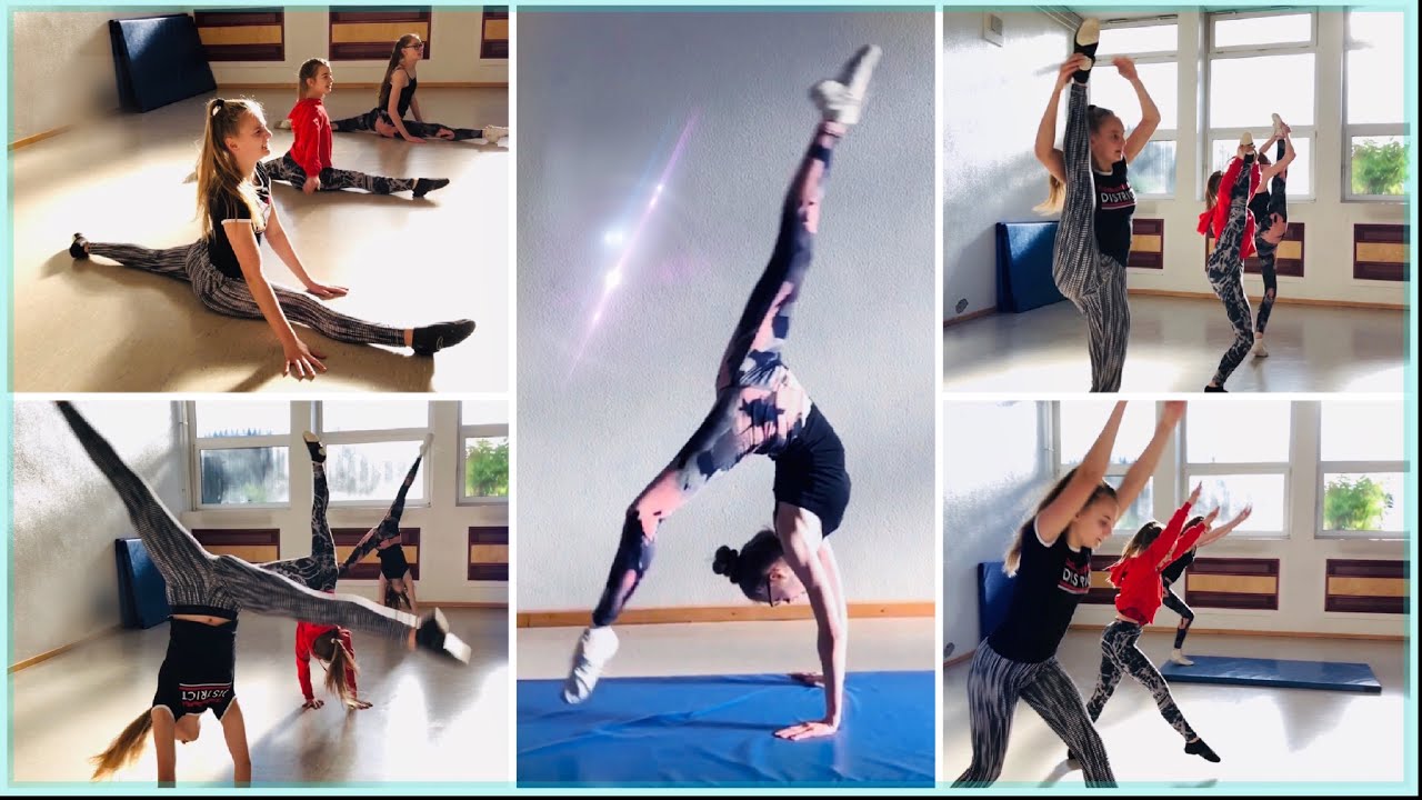 Tanzmariechen Training mit Hannah Lia und Sascha 👯‍♀️ Tanzen und Akrobatik / dance gymnastics