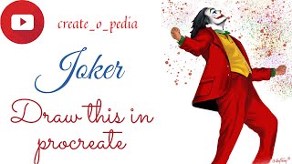 How to draw Joker  on ipad Pro 2021 and procreate | Basic easy Step by Step for beginners #shorts