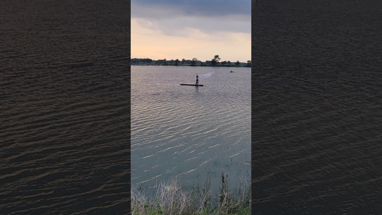 Peaceful River Fishing Scene || Cast Net & Village Life, 🤯 