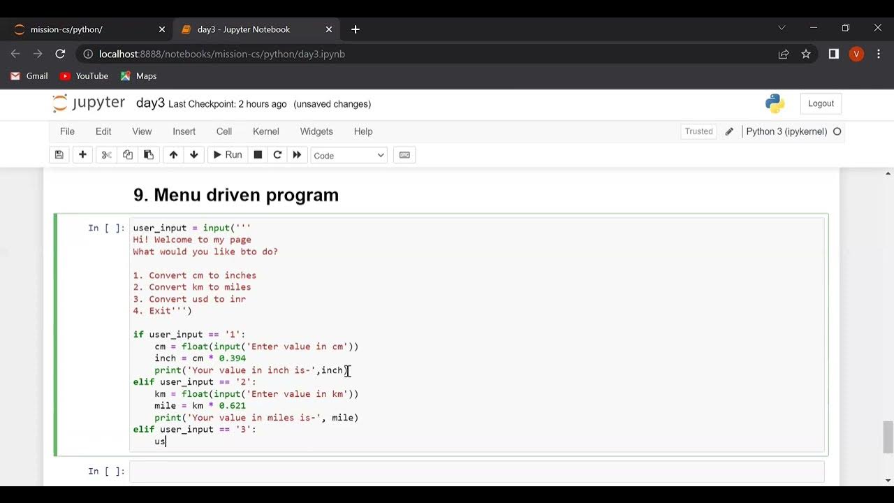 How to write a menu driven program in Python. - YouTube