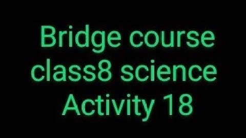 Bridge course Class 8 science activity 18