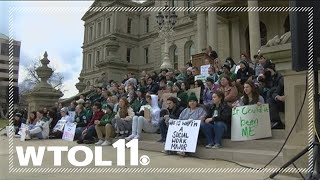 MSU students, community stage sit in at Michigan Capitol after Monday's campus shooting
