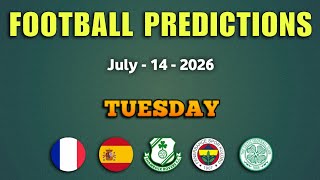 🟢 FOOTBALL PREDICTIONS TODAY 🟢 | TUESDAY 14 | WORLD CUP PICKS | 1x2, GG, & Over/Under Tips