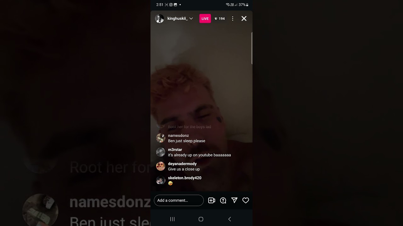 Huskii crashout instagram live 31/12/24 