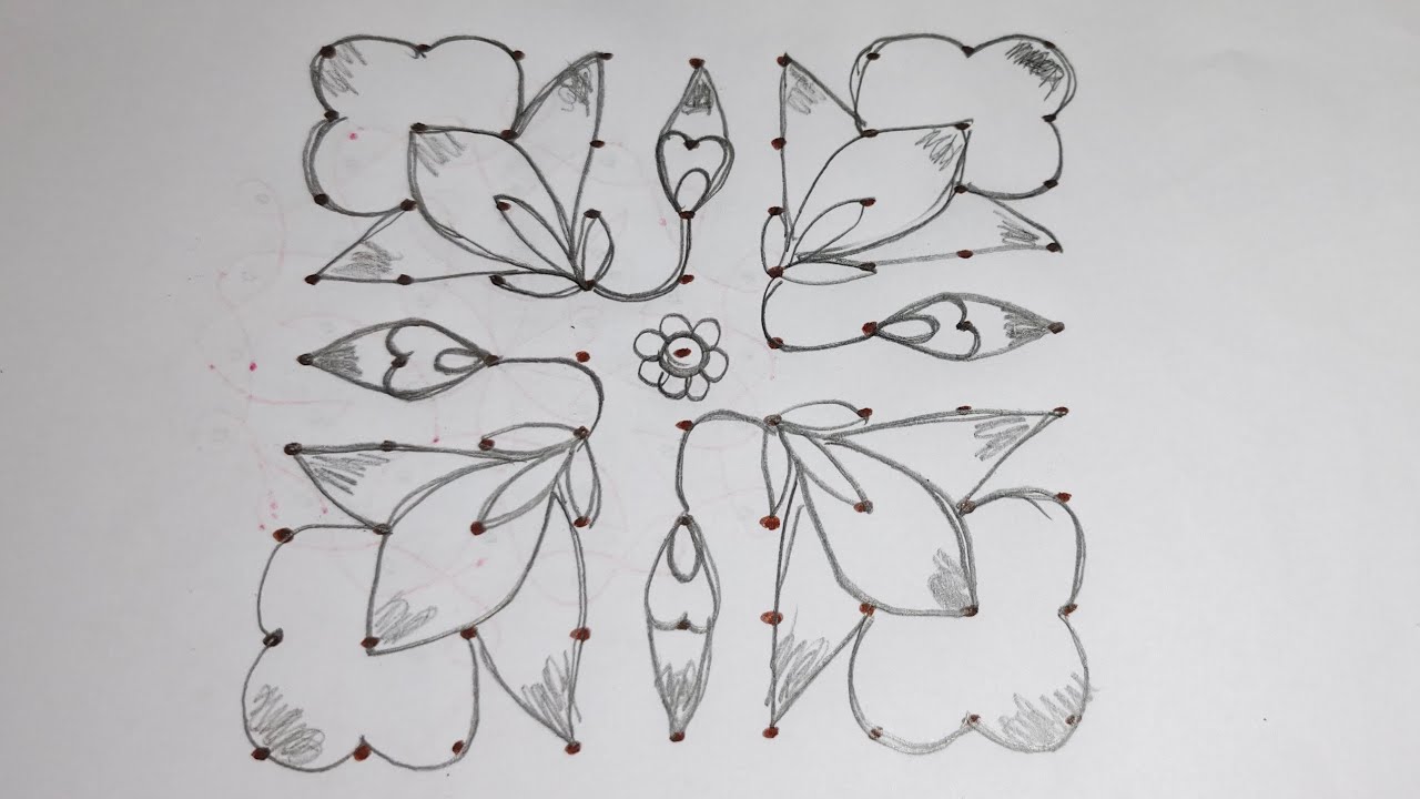 9x9 dots easy Rangoli Designs #rangoli - YouTube