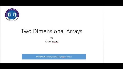 Lab for 2D Arrays (Part 1)