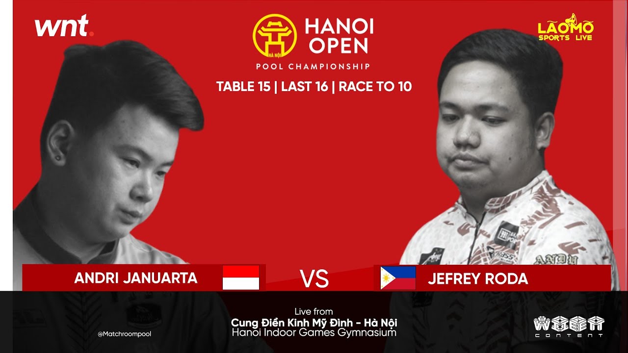 Live: Jefrey Roda (PHI) vs Andri Januarta (INA) | L16 | Race to 10 | Mansion Sports Hanoi Open 2024