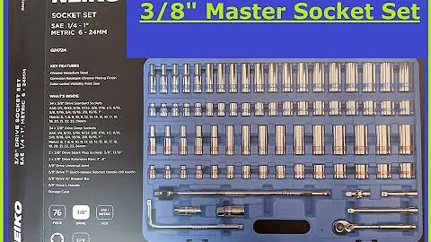 NEIKO 3/8 Socket Set - Master 76 Piece - Unboxing New Tools
