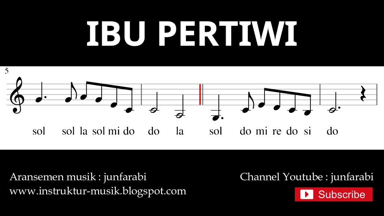 Not Balok Lagu Ibu Pertiwi