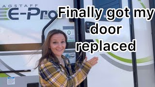 Finally got my door replaced on my 2023 Forest River Flagstaff e-pro 15TB by Life With Stephanie 450 views 6 months ago 4 minutes, 1 second