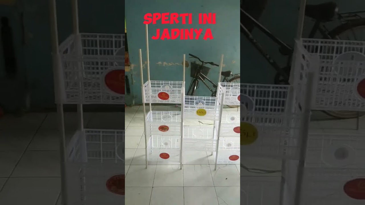 merakit rak plastik bekas keranjang buah isi 8 kranjang sederhana dan unik