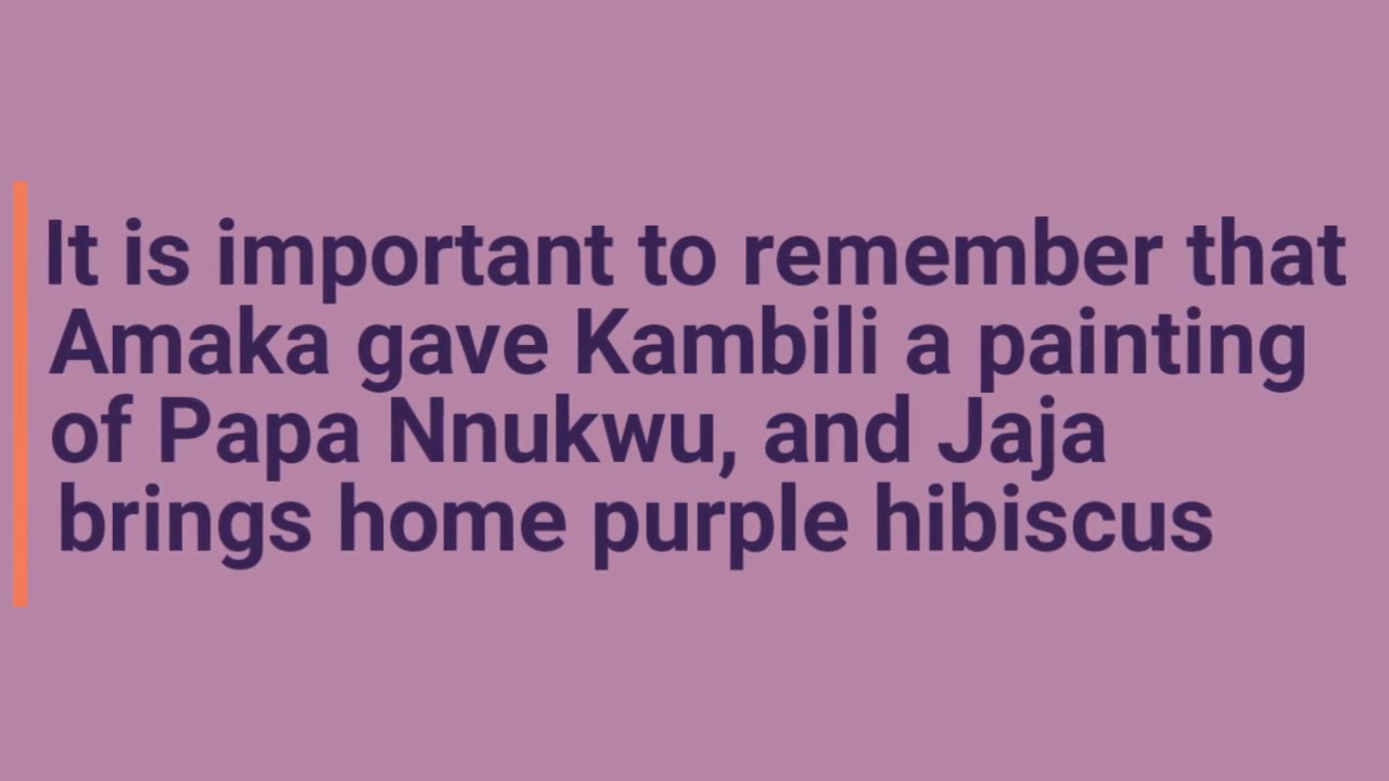 Download Mrs. Klein's Purple Hibiscus Timeline and Review