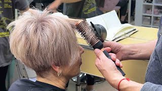 SUPER HAIRCUT - STACKED BLONDE PIXIE BOB CUT WITH UNDERCUT