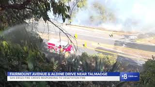 Crews respond to vegetation fire in Talmadge/Kensington area of San Diego, California