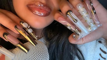 ASMR~ WET Mouth Sounds + Tapping w/ XXL Long Nails (Deep Tingles)