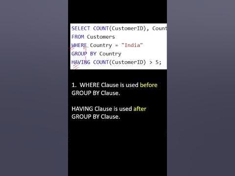 What is the difference between Having clause and Where clause? - YouTube